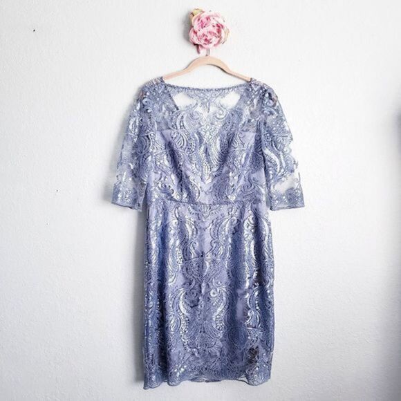 Tahari Dresses & Skirts - ‎Tahari Blue Sequin Lace Dress